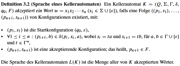Sprache eines Kellerautomaten
